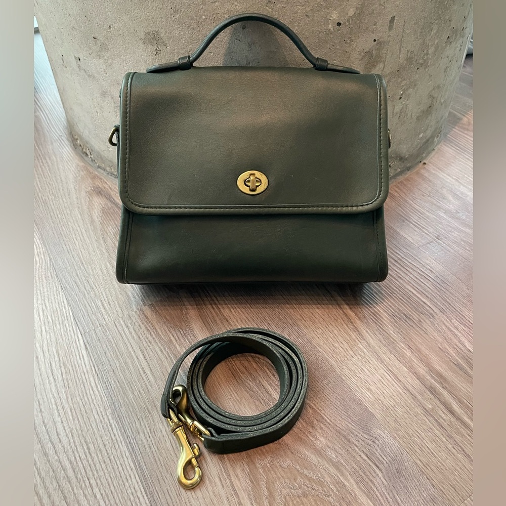 Vintage Coach Court Bag Green 9870